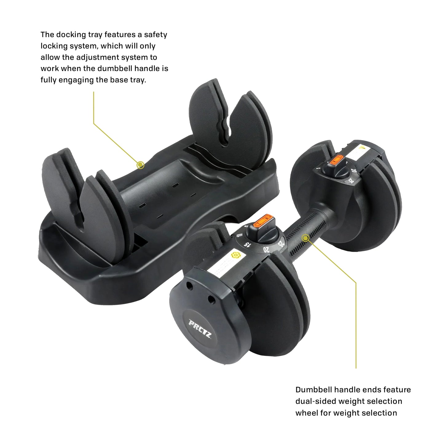 Adjustable Dumbbells, Black, 5-25 Lb