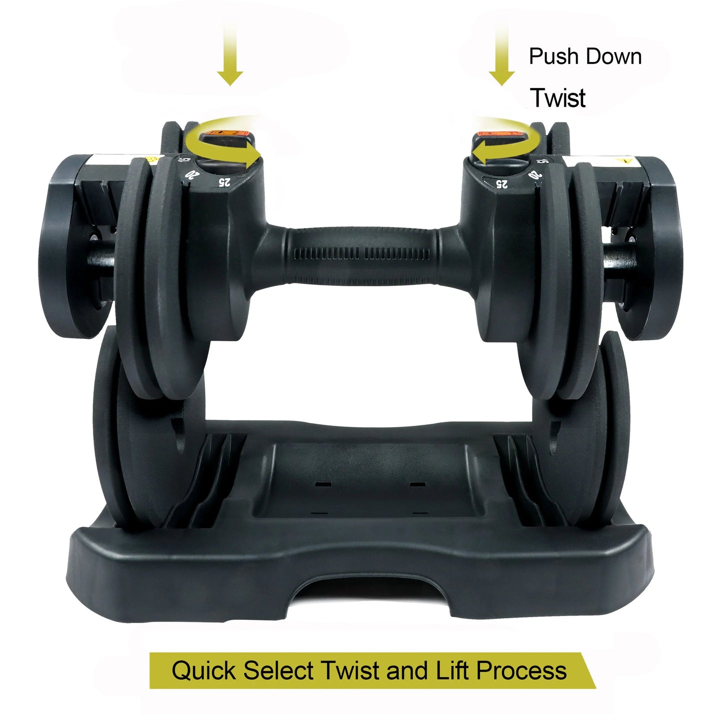 Adjustable Dumbbells, Black, 5-25 Lb