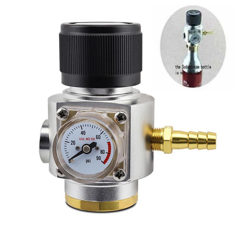 Mini Co2 Gas Regulator 0-90 PSI Keg Charger With 8mm Barb for Beer Wine Making & Carbonated Soda Water