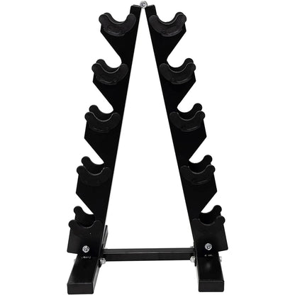 76 Lb Neoprene Coated Iron Dumbbell Hex Weights Set with Stand, Color-Coded