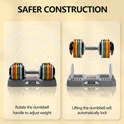 25/55 Lbs Dumbbell Set, Anti-Slip Fast Adjust Turning Handle, Adjustable for Men and Women, Pair for Home Gym Exercise