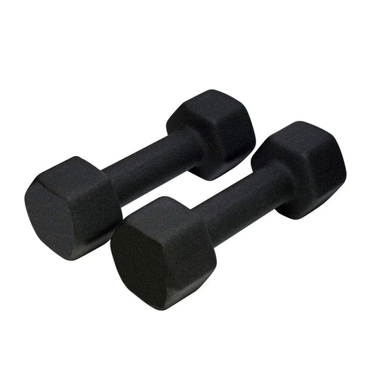 Neoprene Dumbbell for Strength Training, Muscle Toning, and Rehab, Non-Slip Grip, Anti-Roll Design 2Lb (4Lb Set)